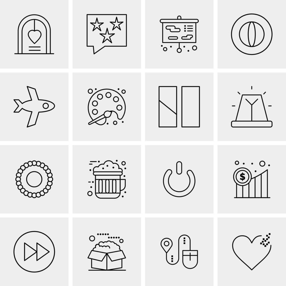 16 iconos de negocios universales vector ilustración de icono creativo para usar en proyectos relacionados con la web y dispositivos móviles