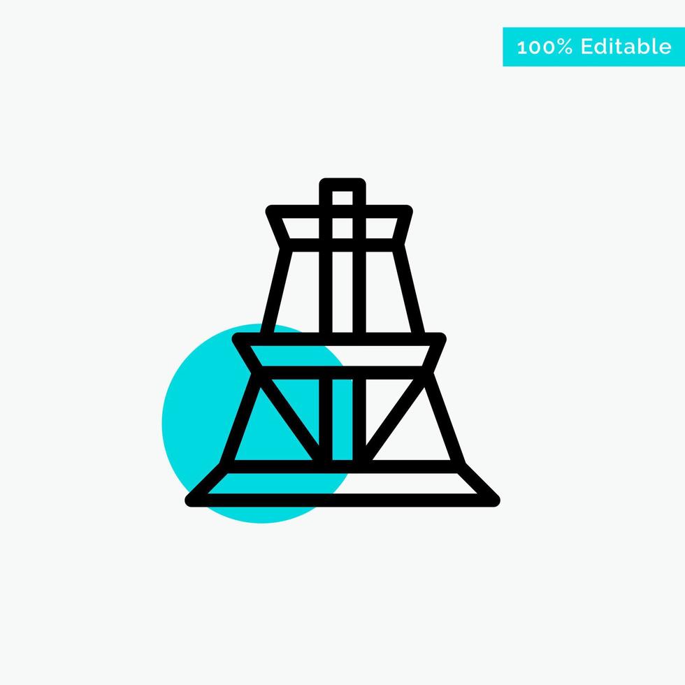 Electrical Energy Transmission Transmission Tower turquoise highlight circle point Vector icon