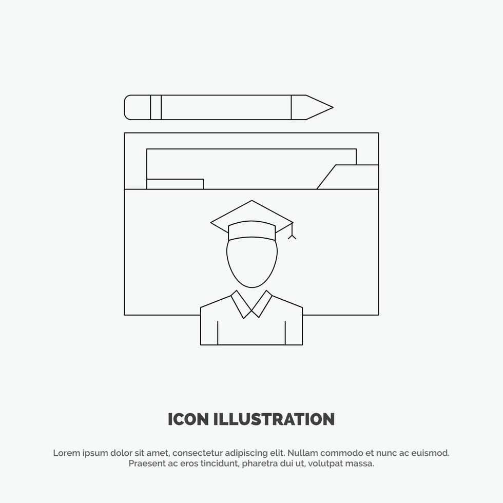 Avatar Education Graduate Graduation Scholar Line Icon Vector