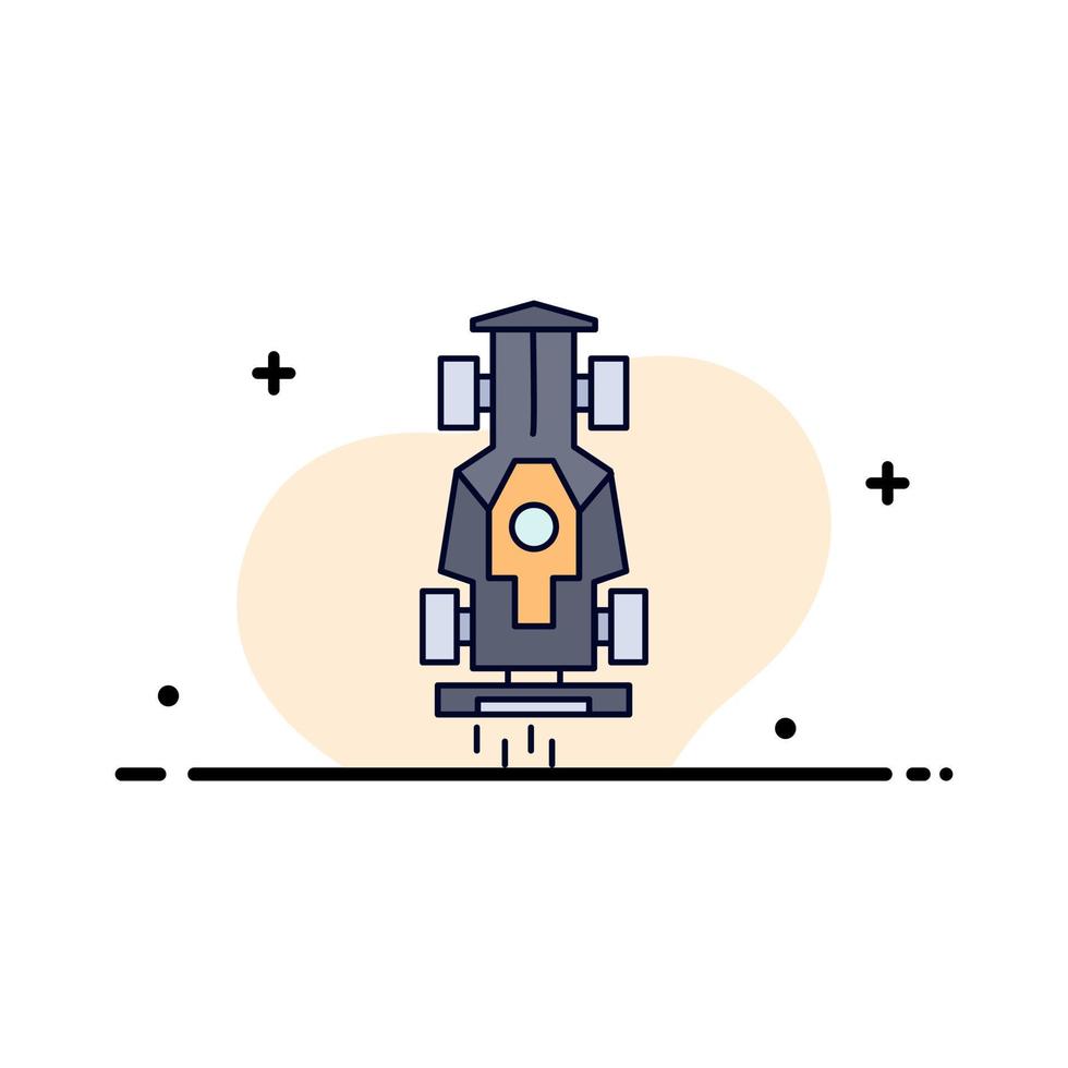 Car formula game racing speed Flat Color Icon Vector