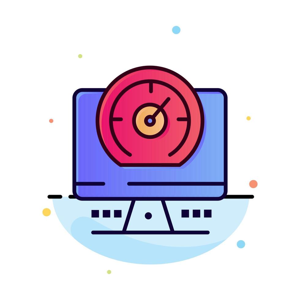 Compass Computer Timer Location Abstract Flat Color Icon Template vector