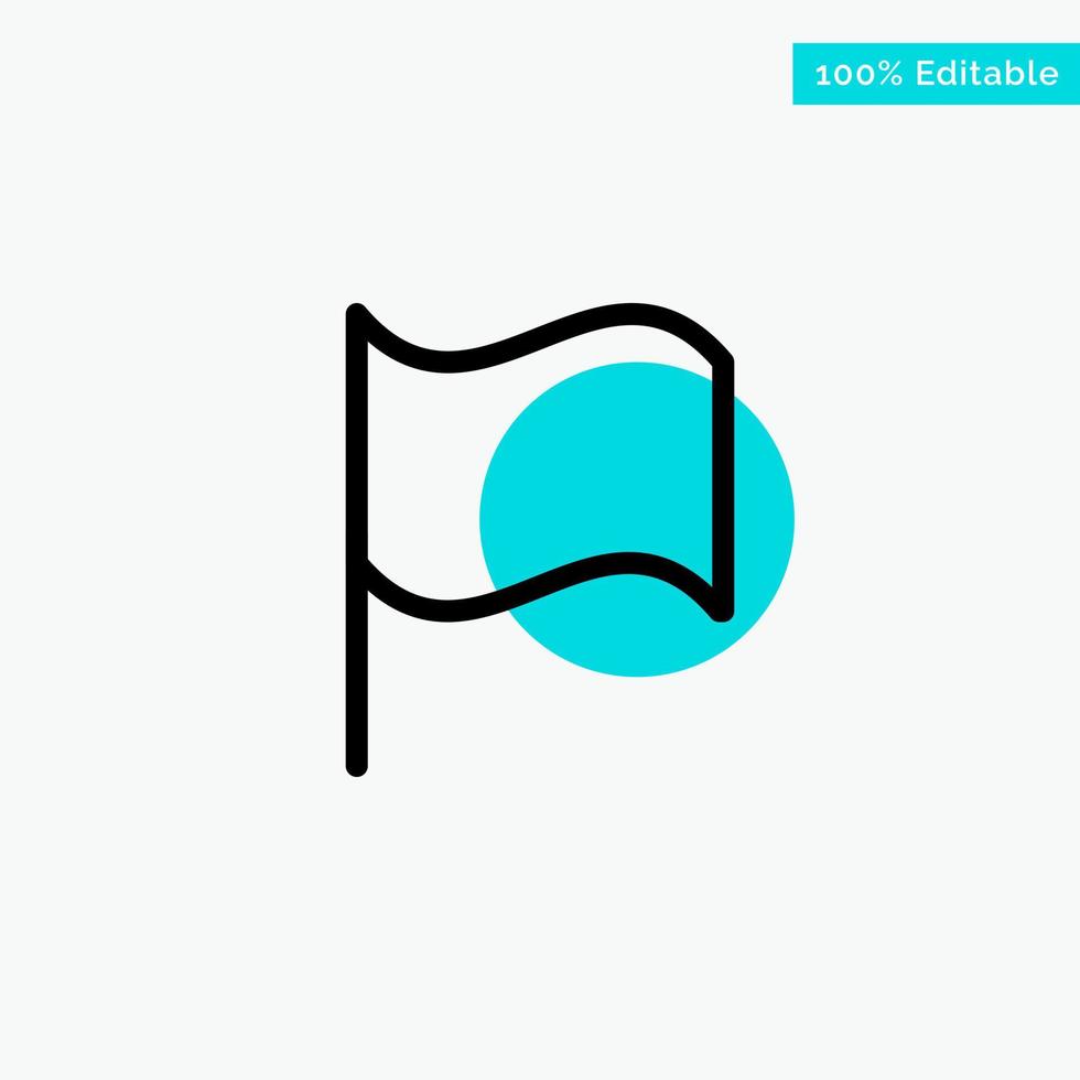 Basic Flag Ui turquoise highlight circle point Vector icon