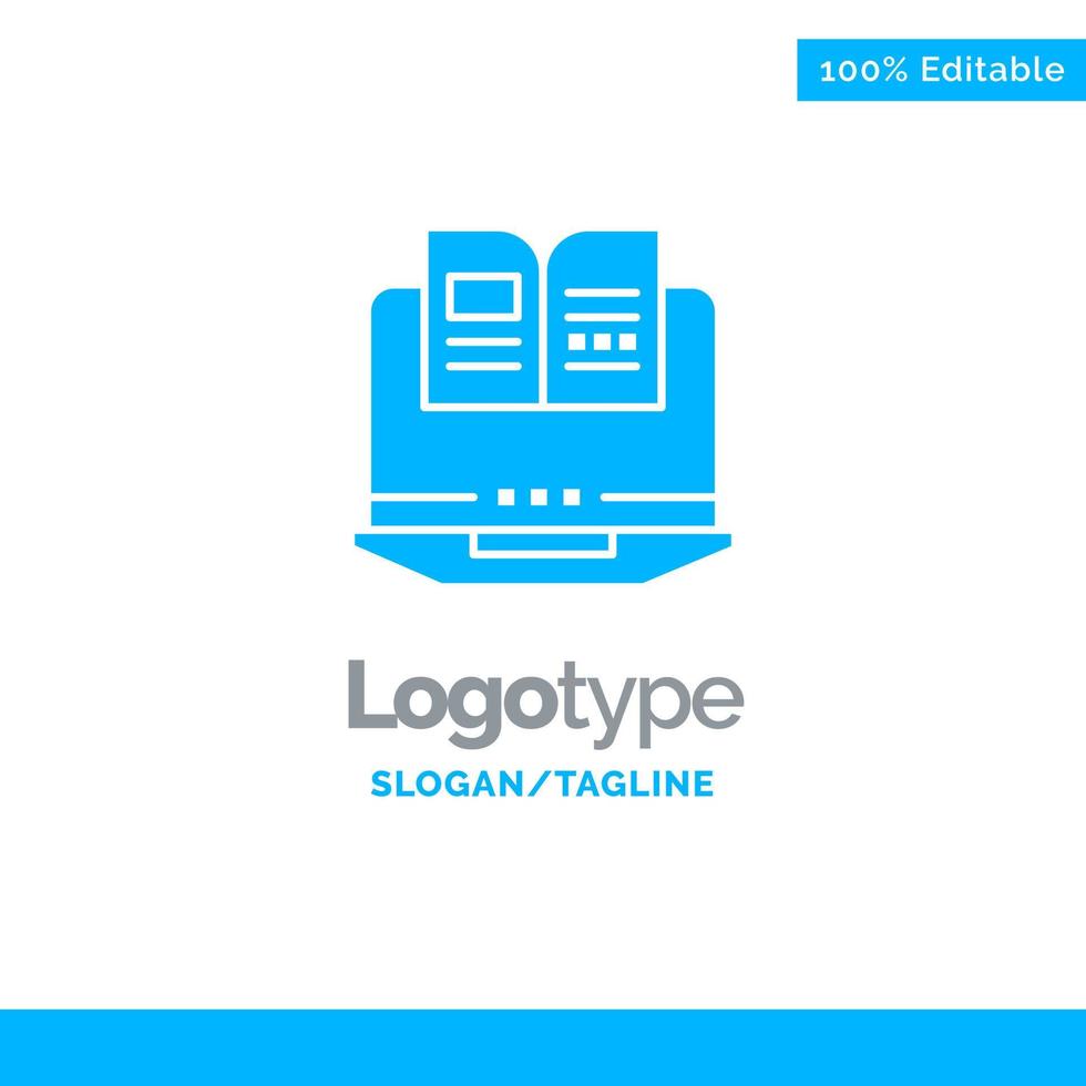 Laptop Computer Book Hardware Blue Business Logo Template vector