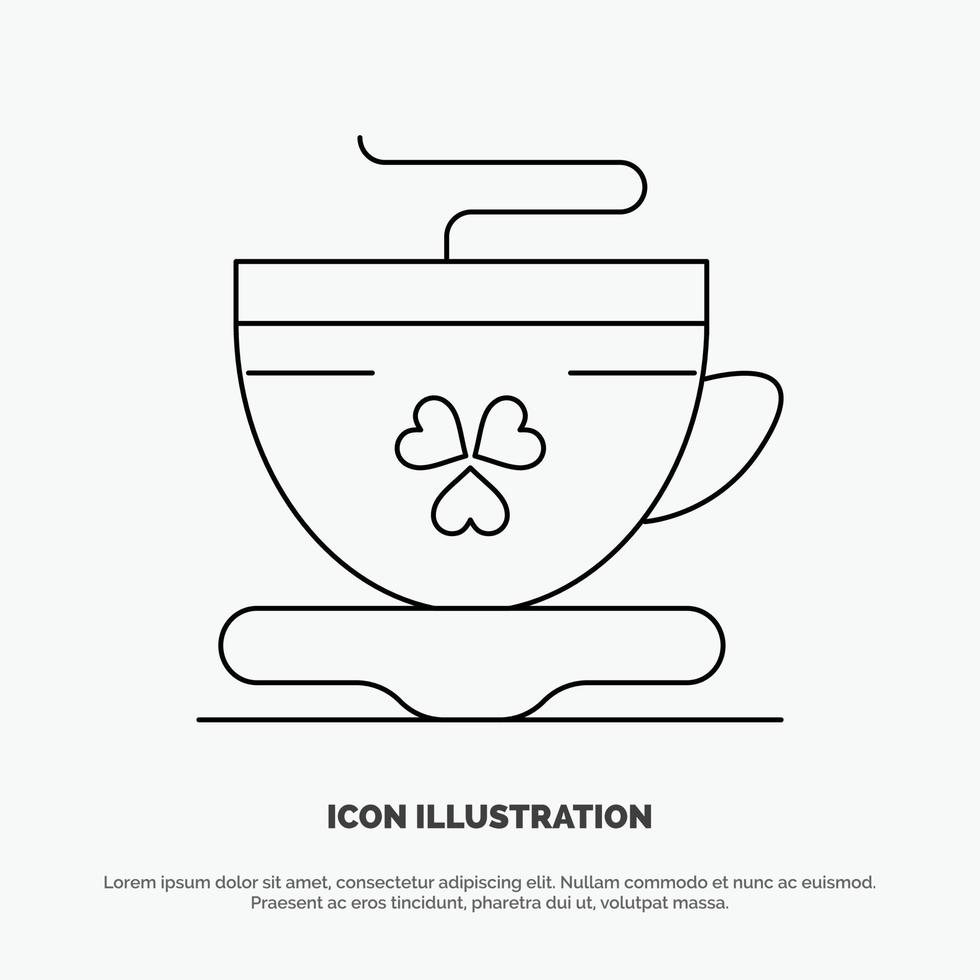 té café taza irlanda línea icono vector