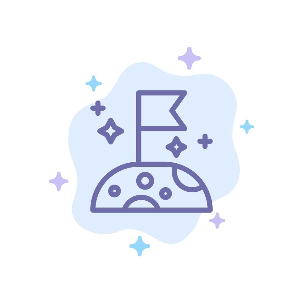 Moon Slow Space Blue Icon on Abstract Cloud Background vector