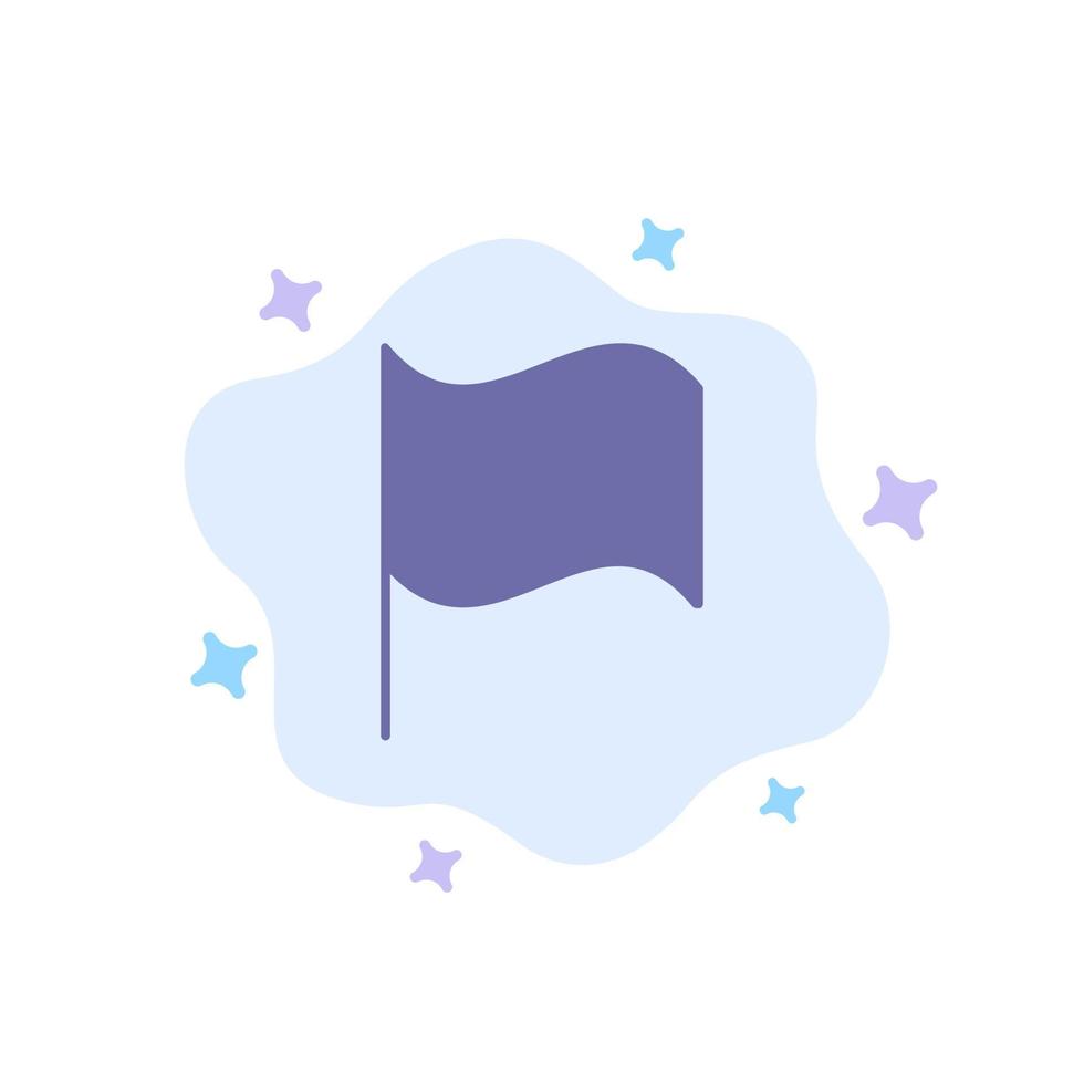 icono azul de la interfaz de usuario de la bandera básica en el fondo abstracto de la nube vector