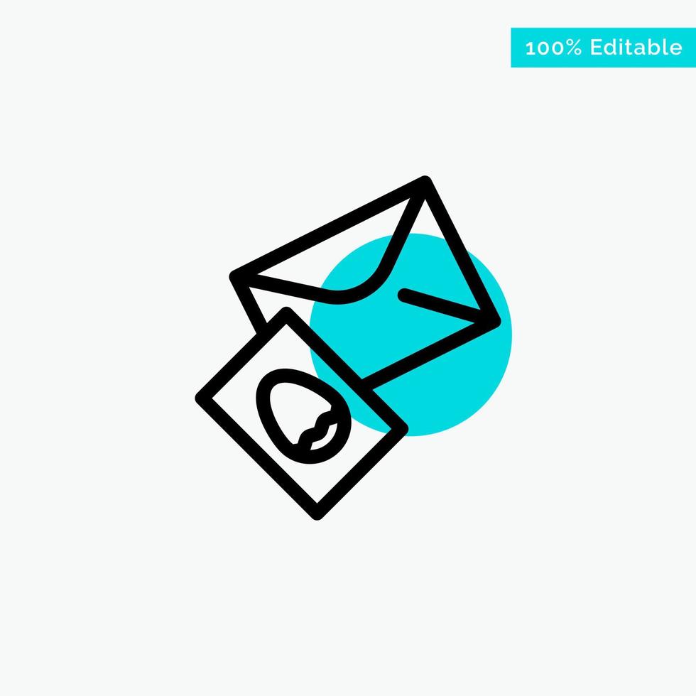 Massage Mail Egg Easter turquoise highlight circle point Vector icon