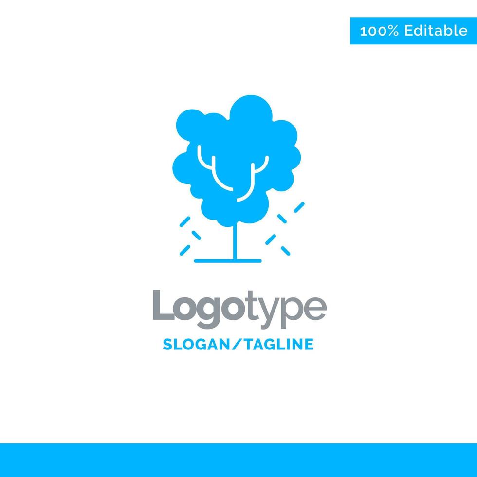 Tree Apple Apple Tree Nature Spring Blue Solid Logo Template Place for Tagline vector