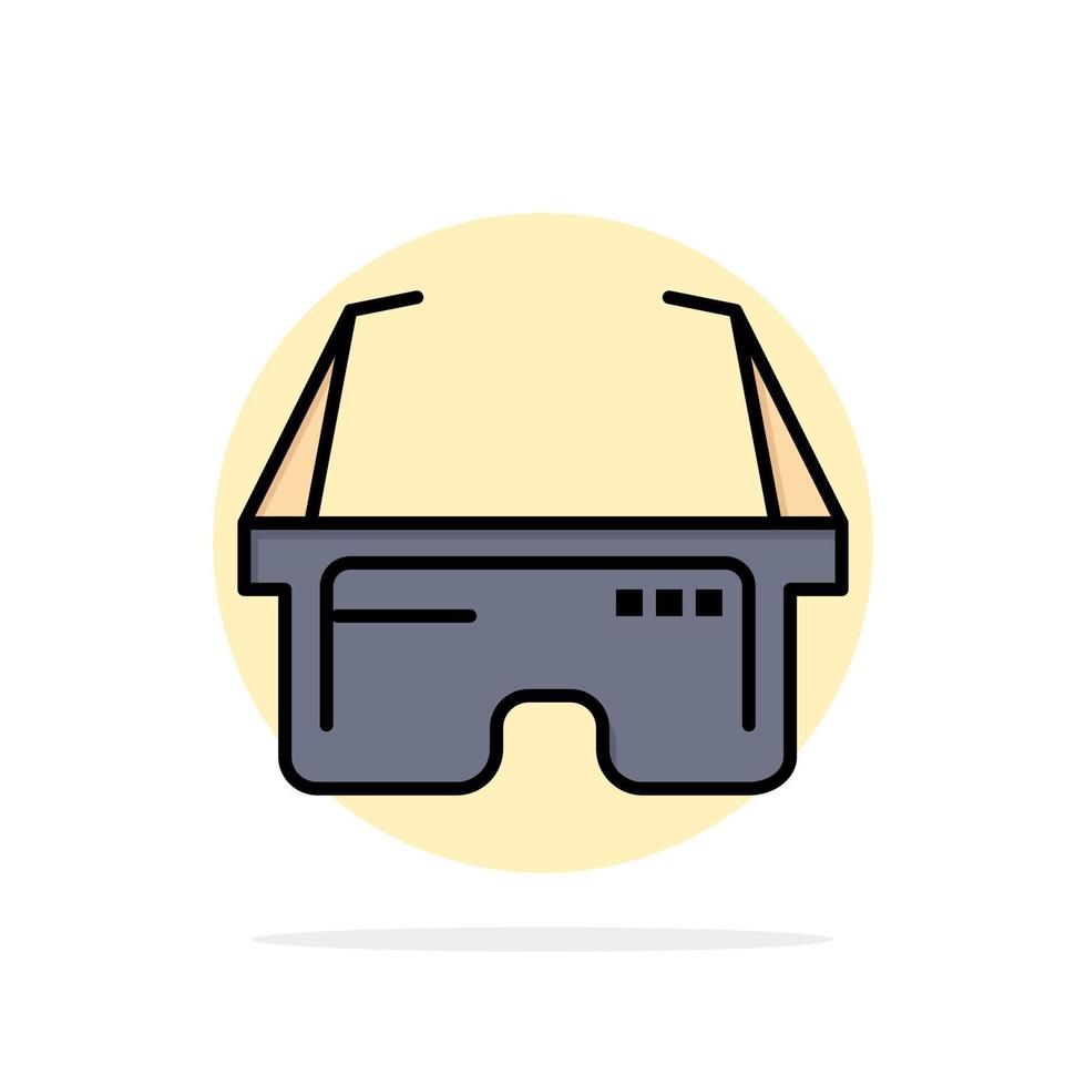 Virtual Glasses Medical Eye Abstract Circle Background Flat color Icon vector