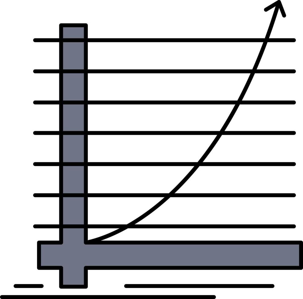 Arrow chart curve experience goal Flat Color Icon Vector