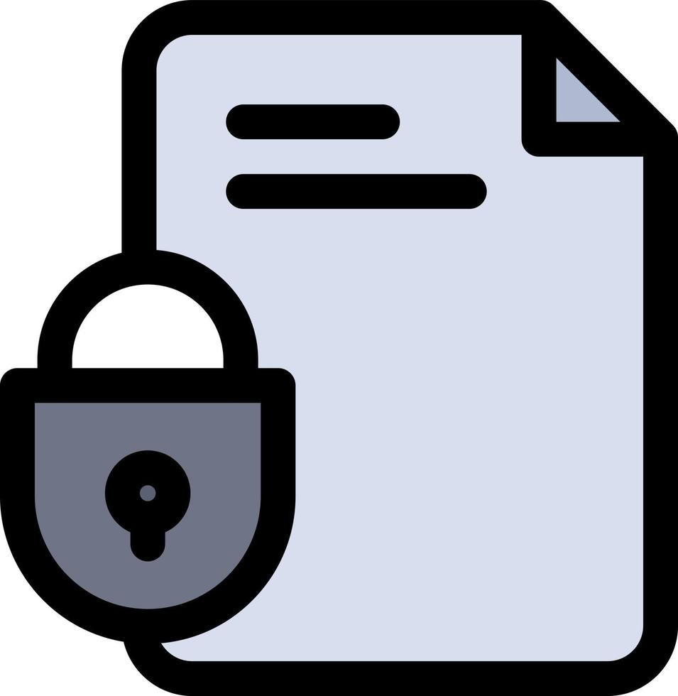 File Document Lock Security Internet  Flat Color Icon Vector icon banner Template