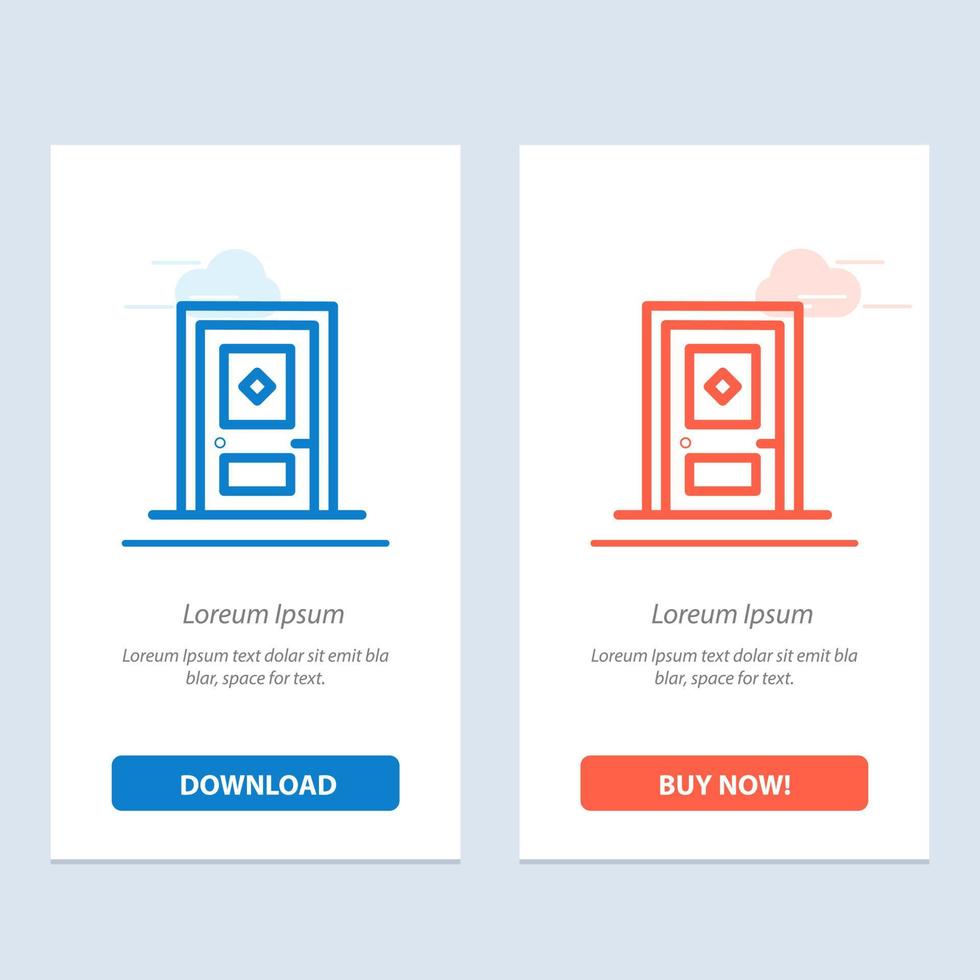 Building Build Construction Door  Blue and Red Download and Buy Now web Widget Card Template vector