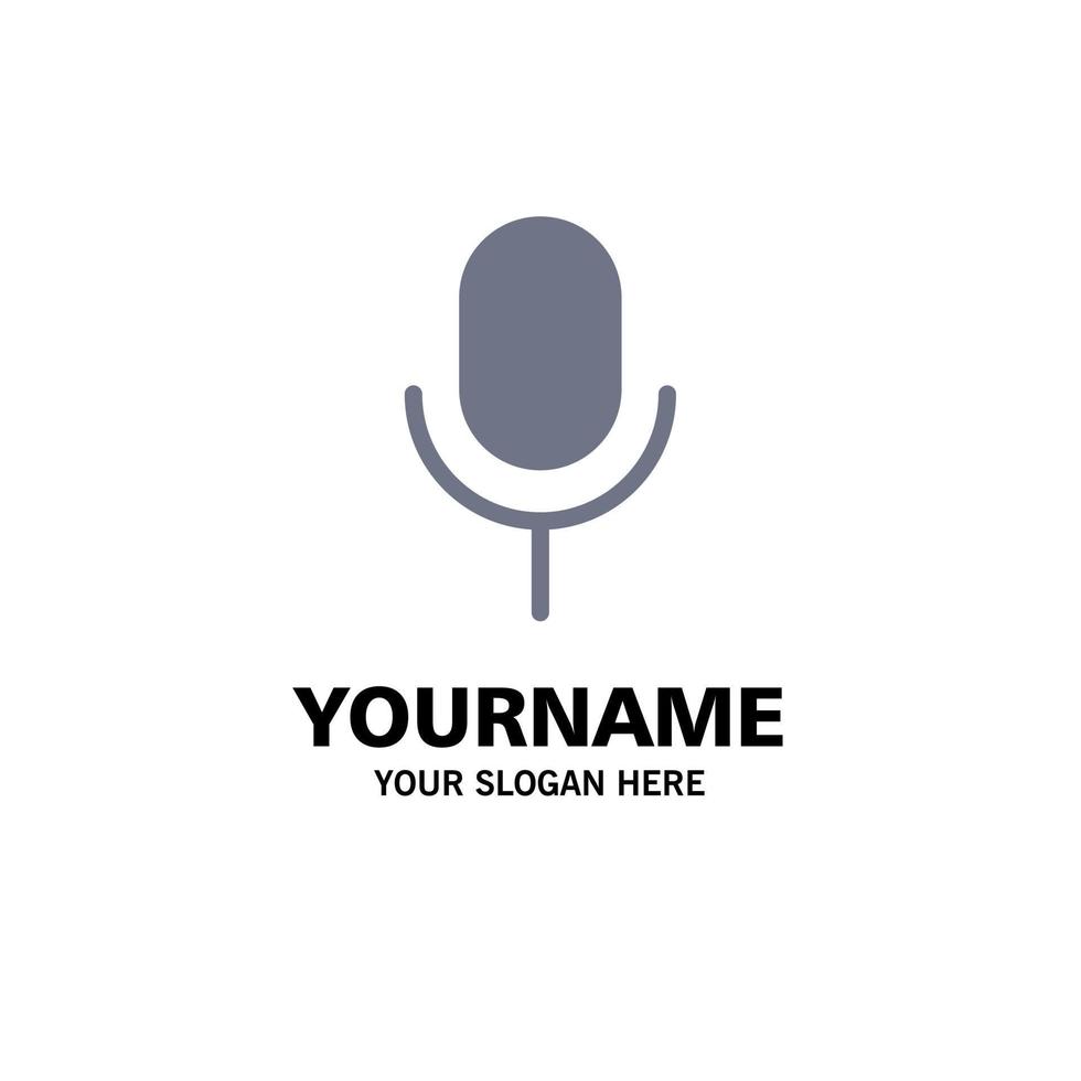 Mic Microphone Basic Ui Business Logo Template Flat Color vector