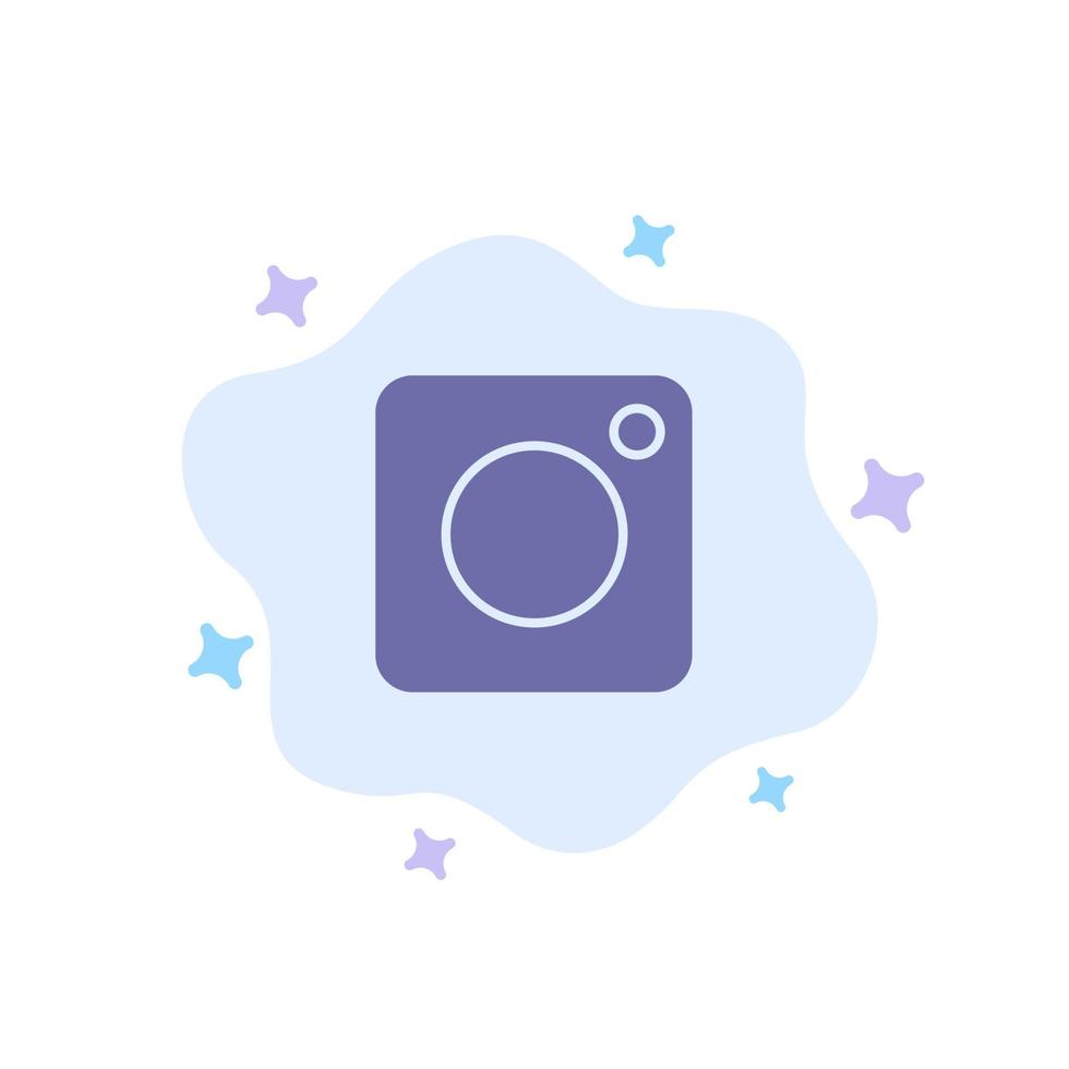 Camera Instagram Photo Social Blue Icon on Abstract Cloud Background vector