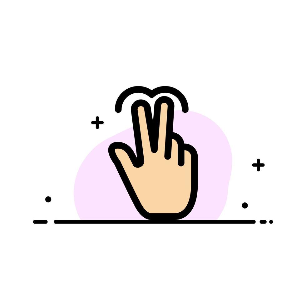 Gestures Hand Mobile Touch Tab  Business Flat Line Filled Icon Vector Banner Template