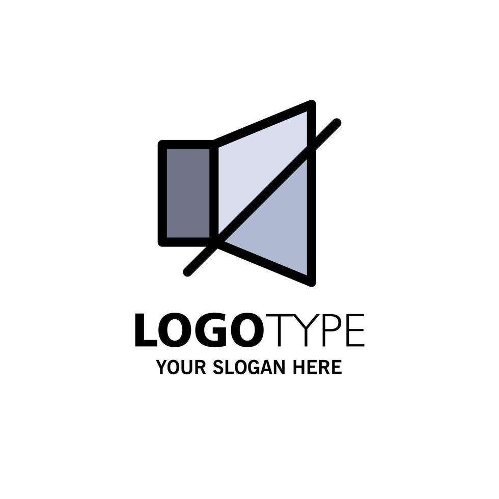 Bell Off Silent Twitter Business Logo Template Flat Color vector