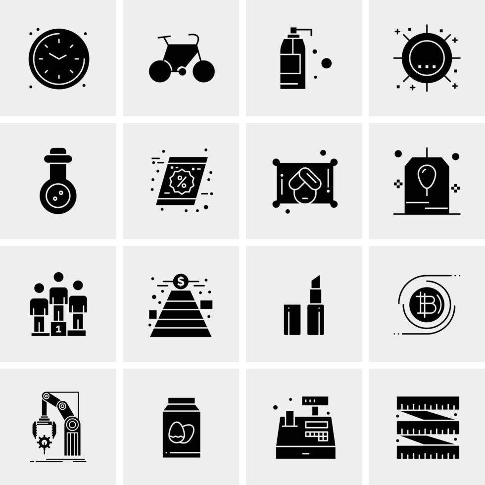 16 iconos de negocios universales vector ilustración de icono creativo para usar en proyectos relacionados con la web y dispositivos móviles