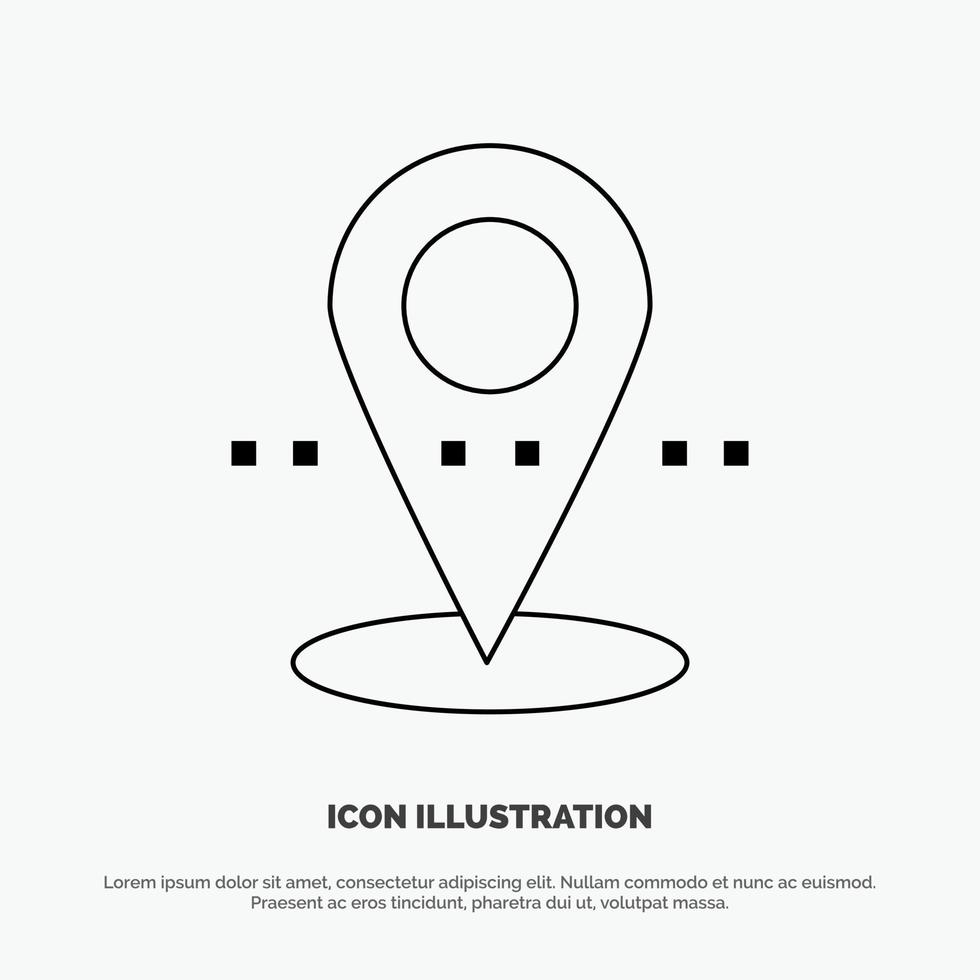 Location Pin Point Line Icon Vector