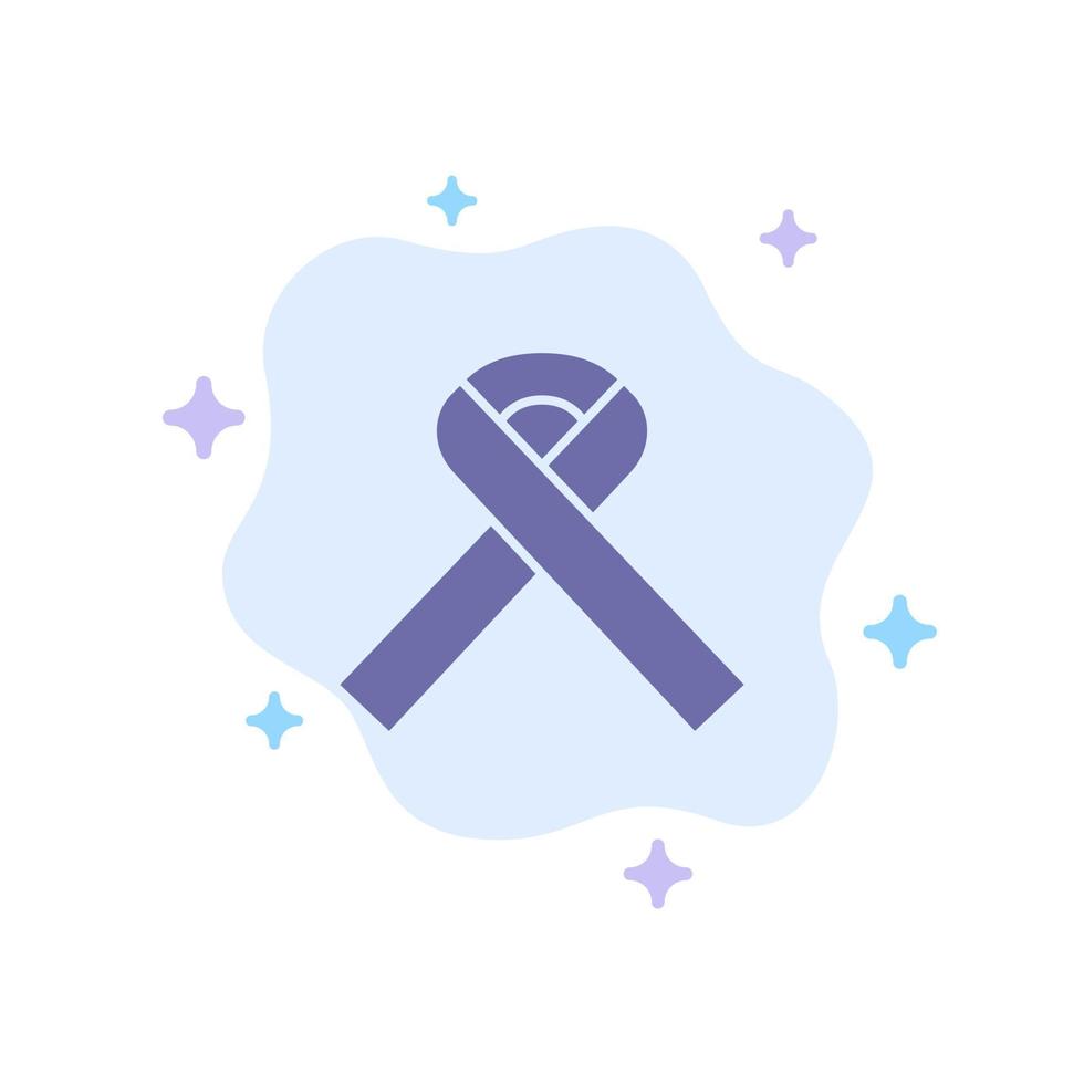 Ribbon Awareness Cancer Blue Icon on Abstract Cloud Background vector