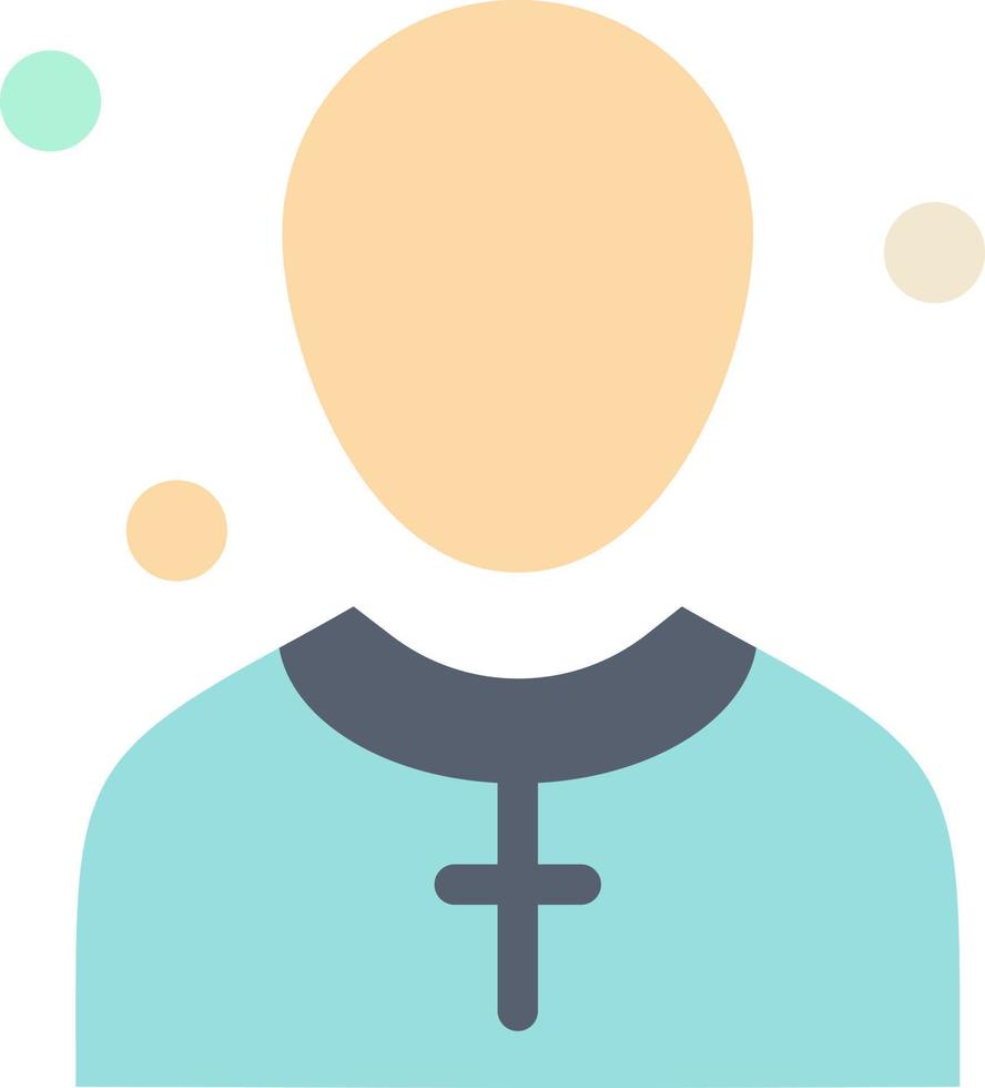 Christian Church Male Man Preacher  Flat Color Icon Vector icon banner Template