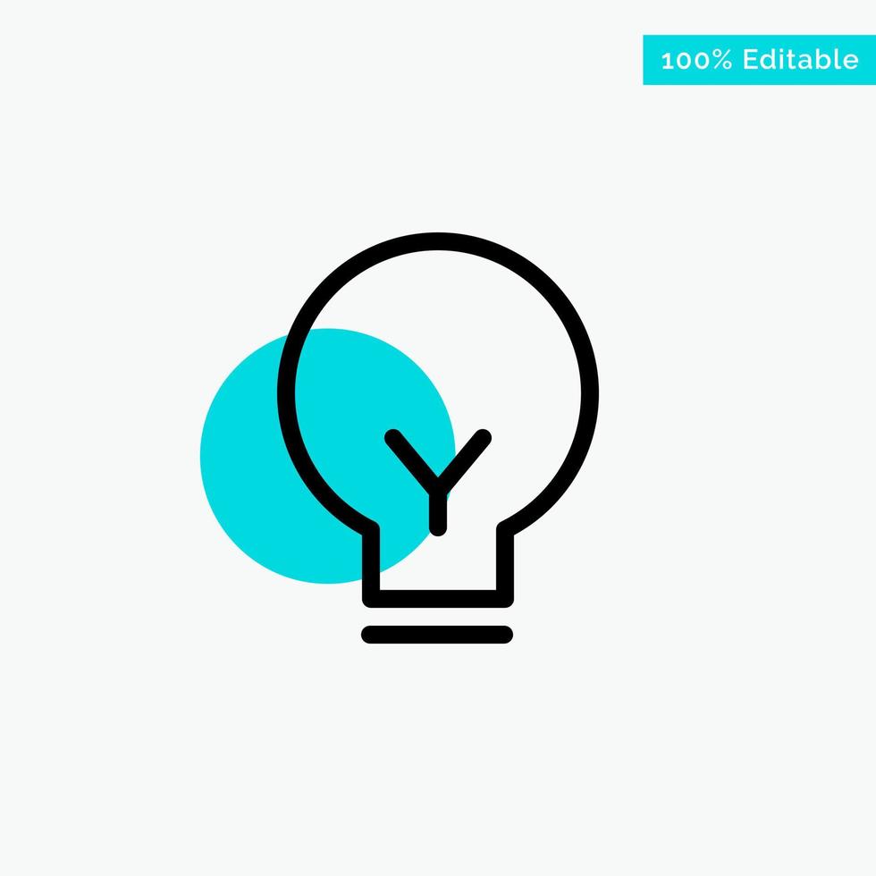 Light Bulb Basic Ui turquoise highlight circle point Vector icon