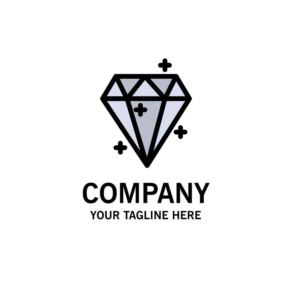 Diamond Crystal Success Prize Business Logo Template Flat Color vector