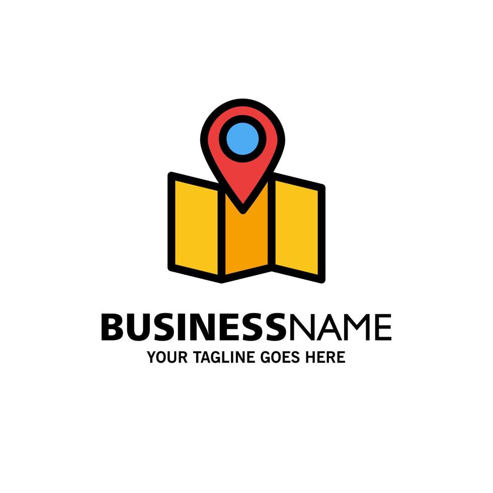 Location Map Pointer Business Logo Template Flat Color vector