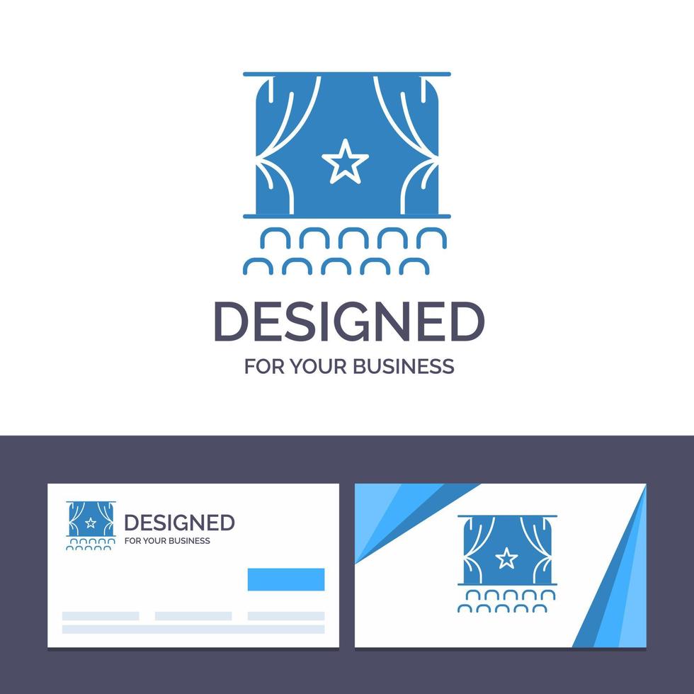 Creative Business Card and Logo template Cinema Debut Film Performance Premiere Vector Illustration