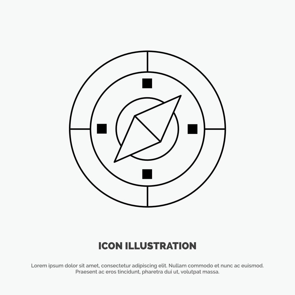 Navigation Navigator Compass Location Line Icon Vector