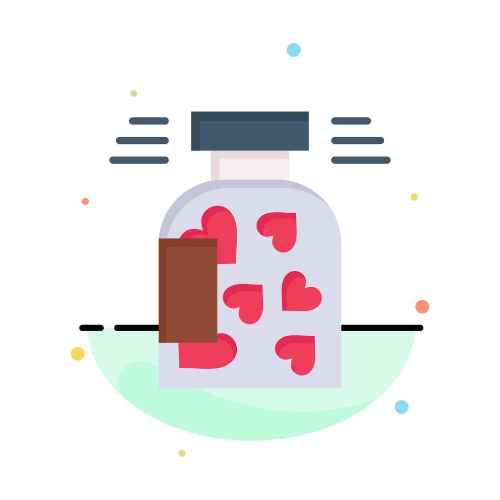 Jar Bottle Cookies Heart Valentine Business Logo Template Flat Color vector
