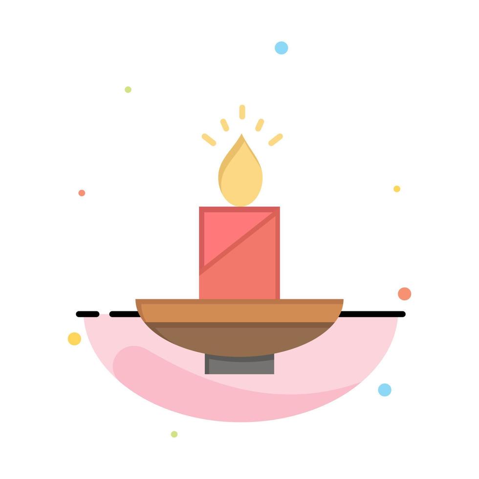 vela navidad diwali pascua lámpara luz cera abstracto color plano icono plantilla vector