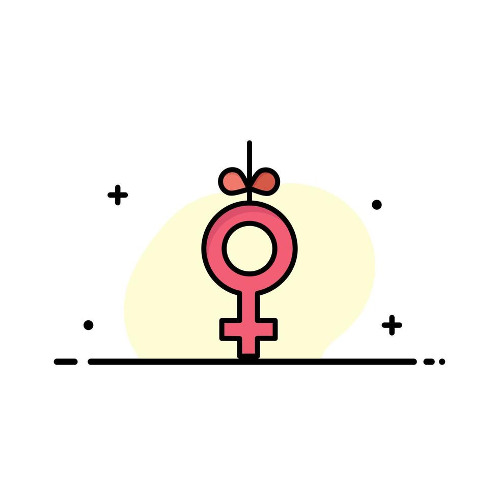 Gender Symbol Ribbon Business Logo Template Flat Color vector