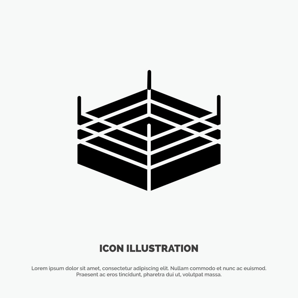 Boxing Ring Wrestling solid Glyph Icon vector