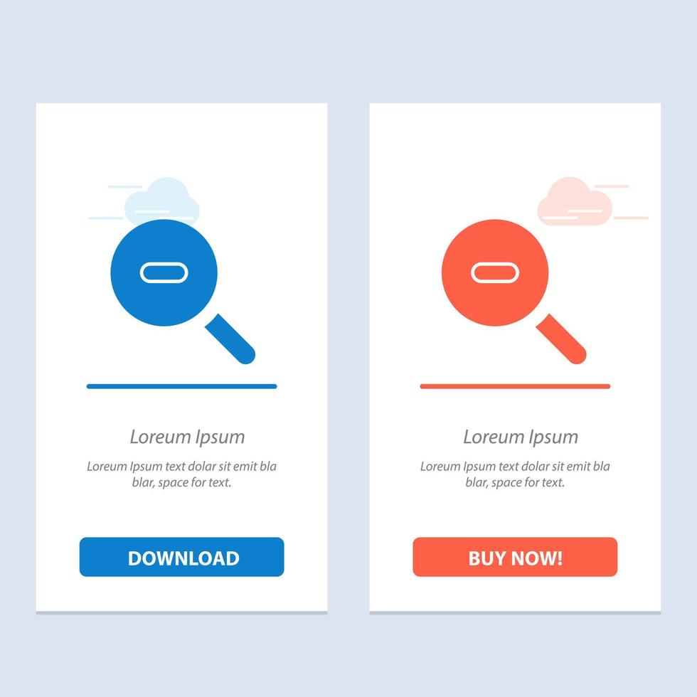 Search Research Zoom  Blue and Red Download and Buy Now web Widget Card Template vector