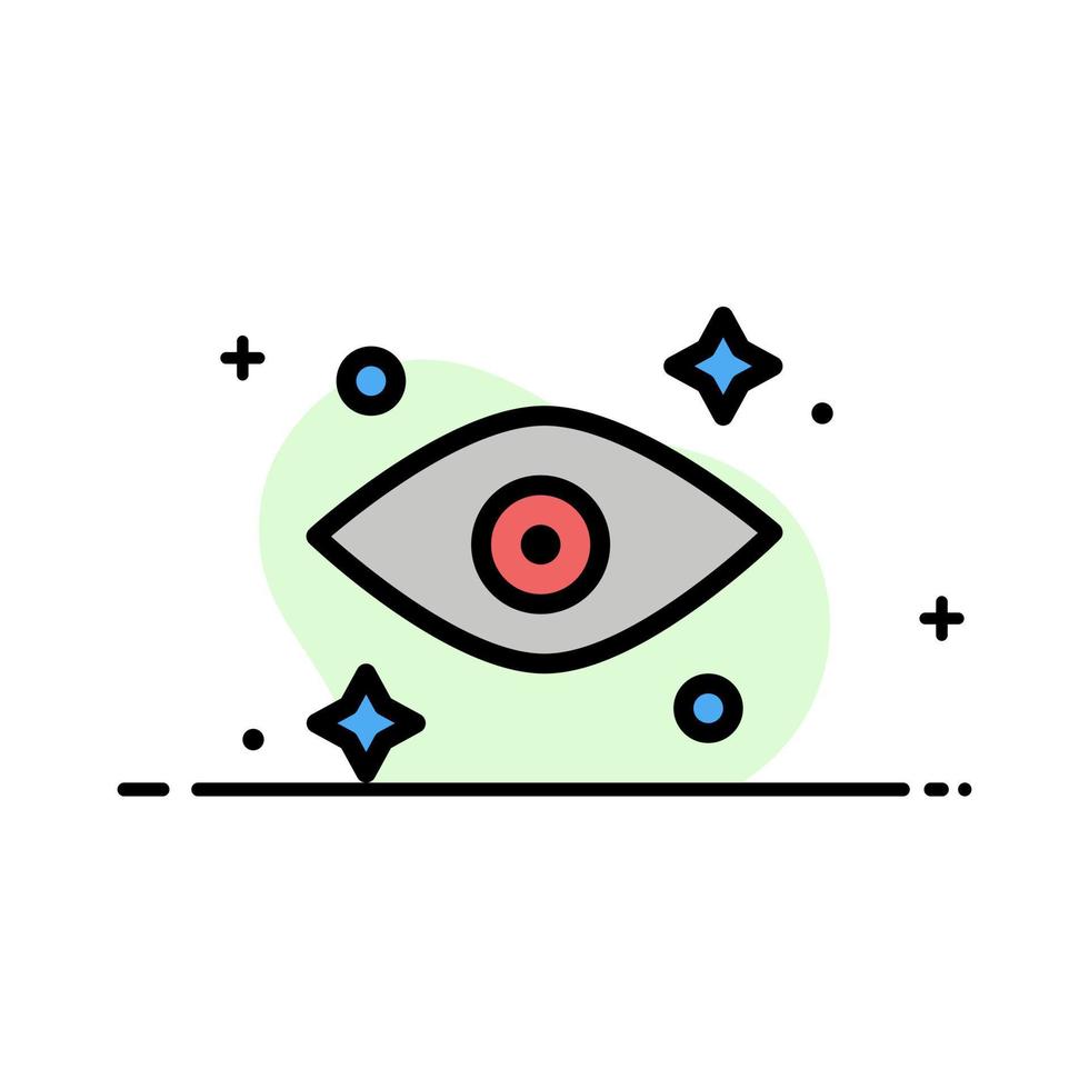 ojo ojos viendo negocio línea plana lleno icono vector banner plantilla