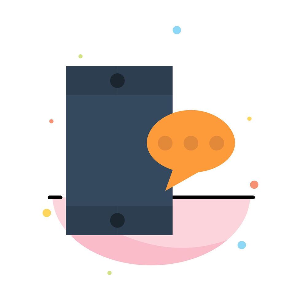 Mobile Chatting Cell Abstract Flat Color Icon Template vector