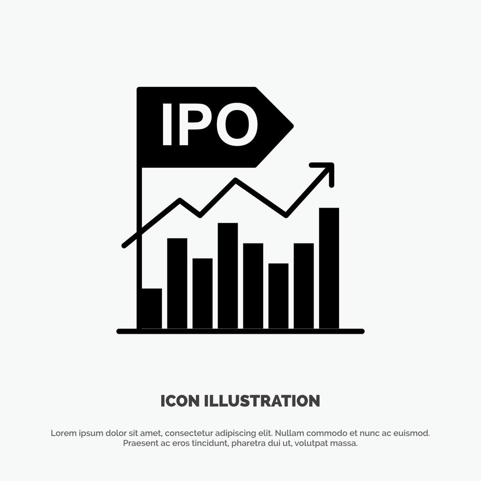 Ipo Business Initial Modern Offer Public solid Glyph Icon vector