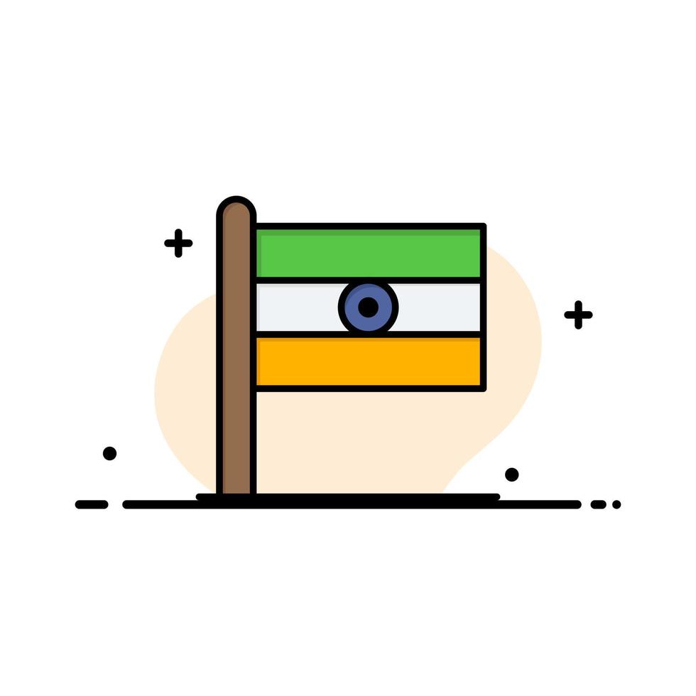 Indian Flag Sign Day Business Logo Template Flat Color vector