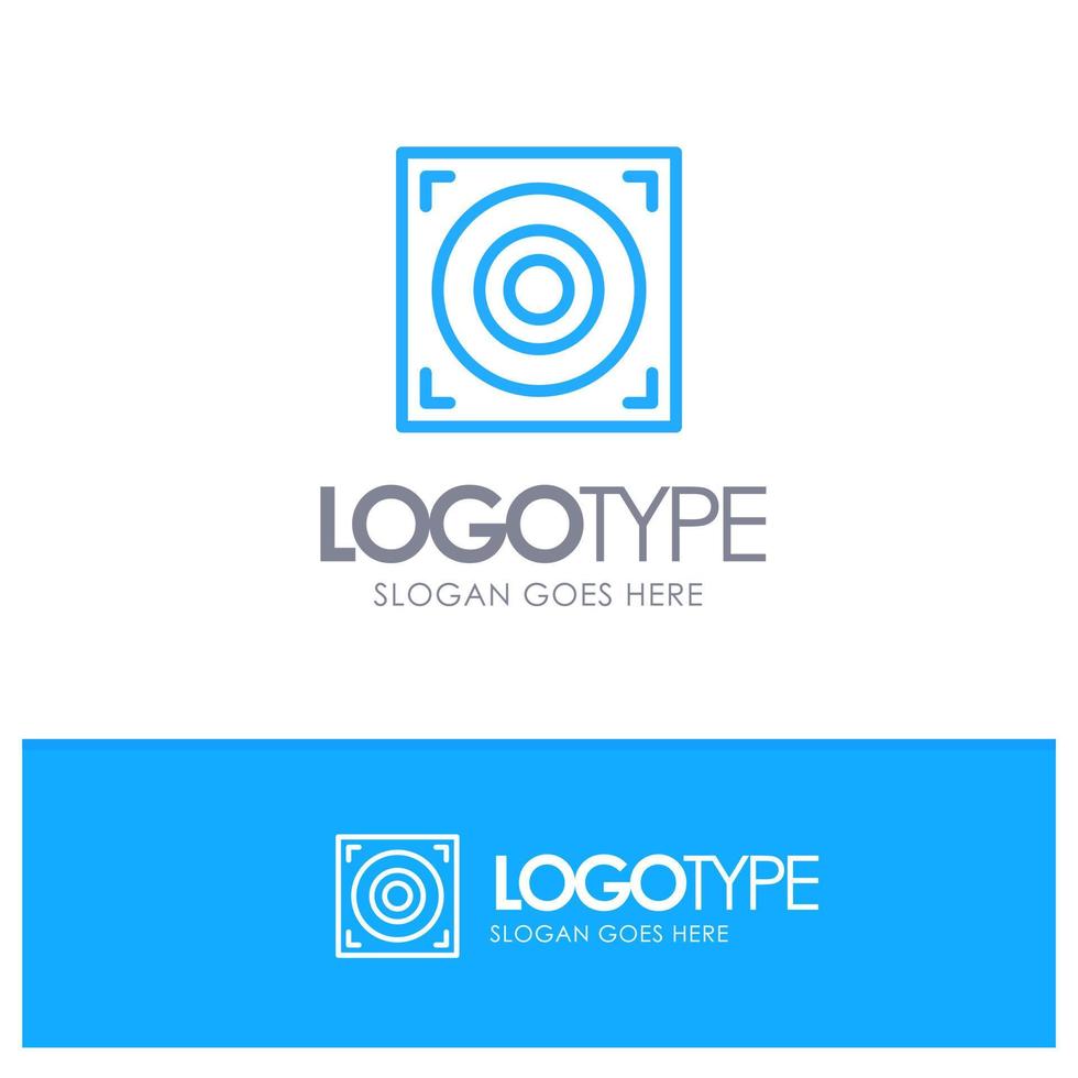 diseño web altavoz contorno azul logotipo lugar para eslogan vector