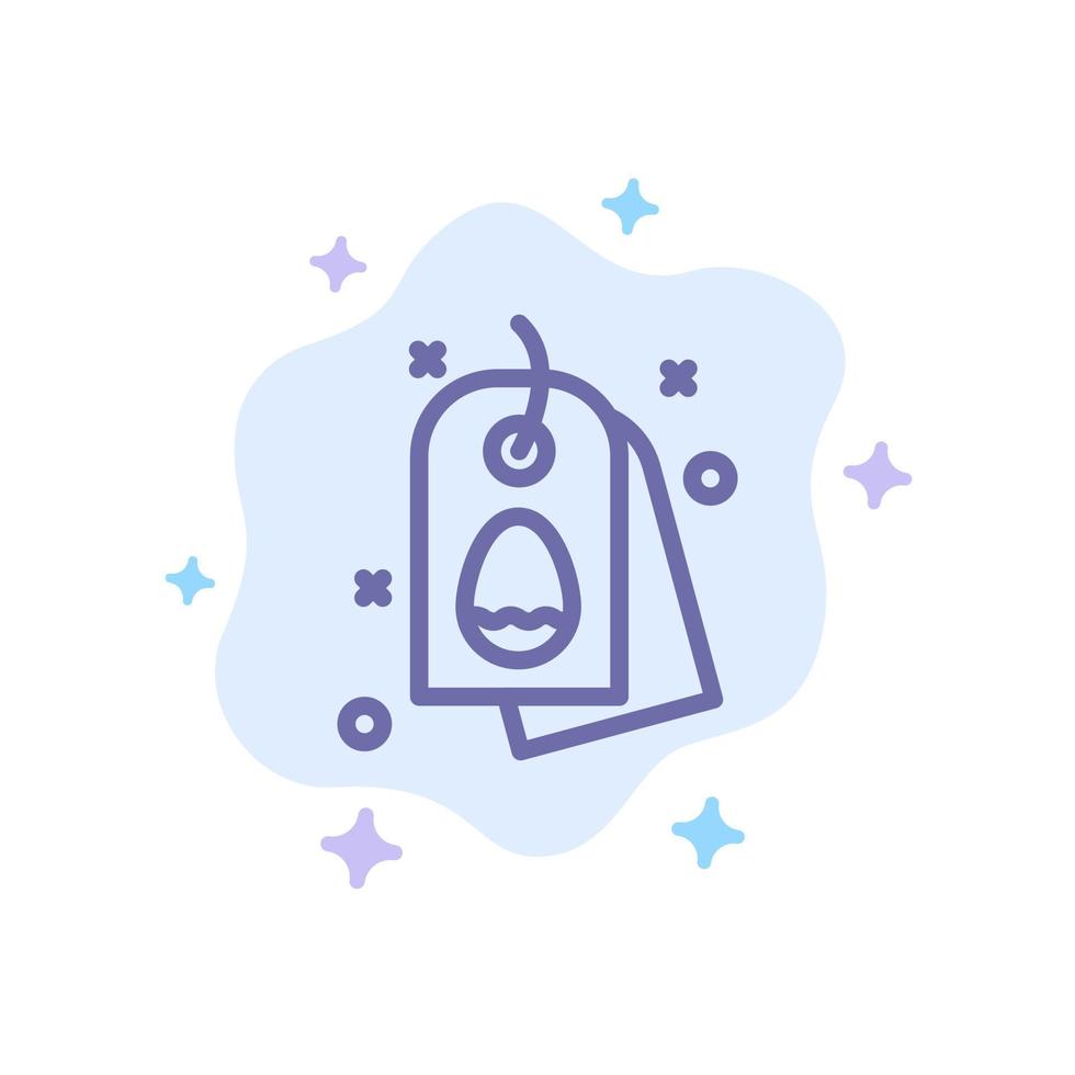 Tag Egg Easter Nature Blue Icon on Abstract Cloud Background vector