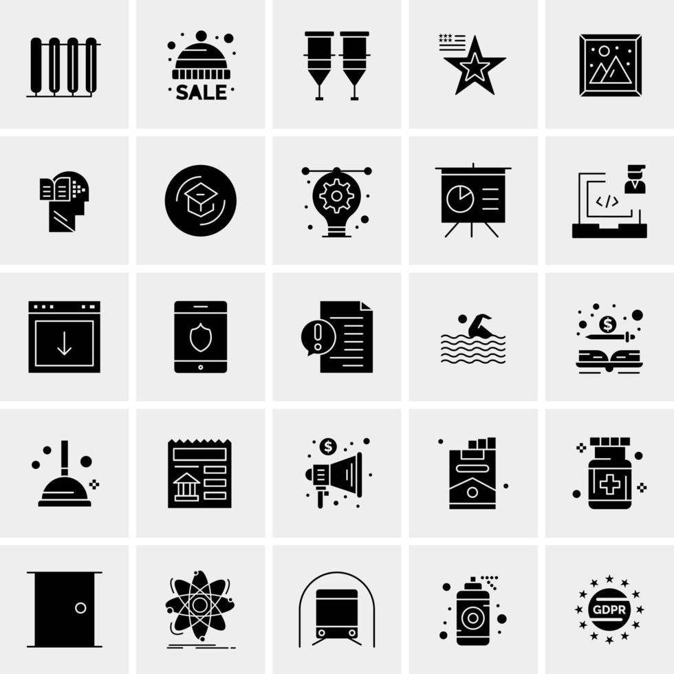 25 iconos de negocios universales vector ilustración de icono creativo para usar en proyectos relacionados con la web y dispositivos móviles