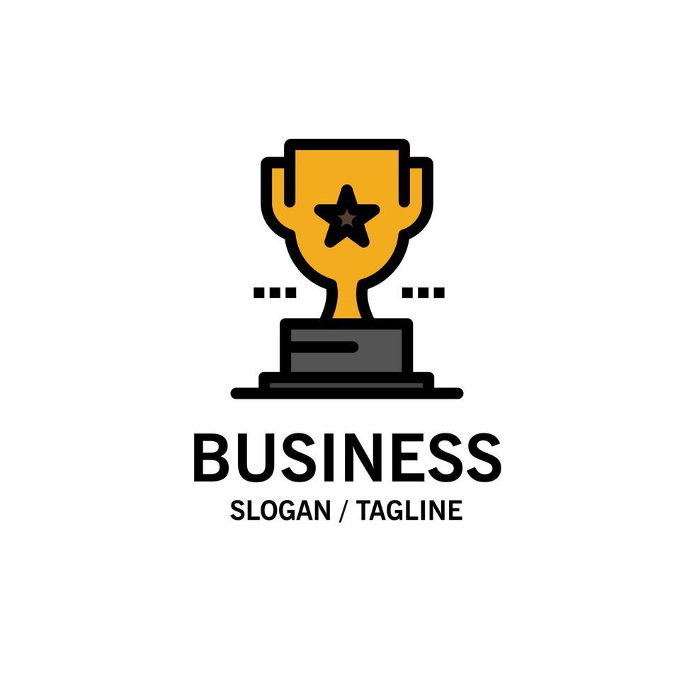 Cup Trophy Prize Achievement Business Logo Template Flat Color vector