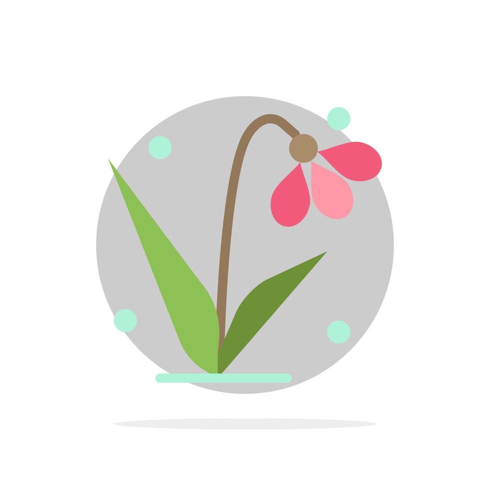 Decoration Easter Plant Tulip Abstract Circle Background Flat color Icon vector