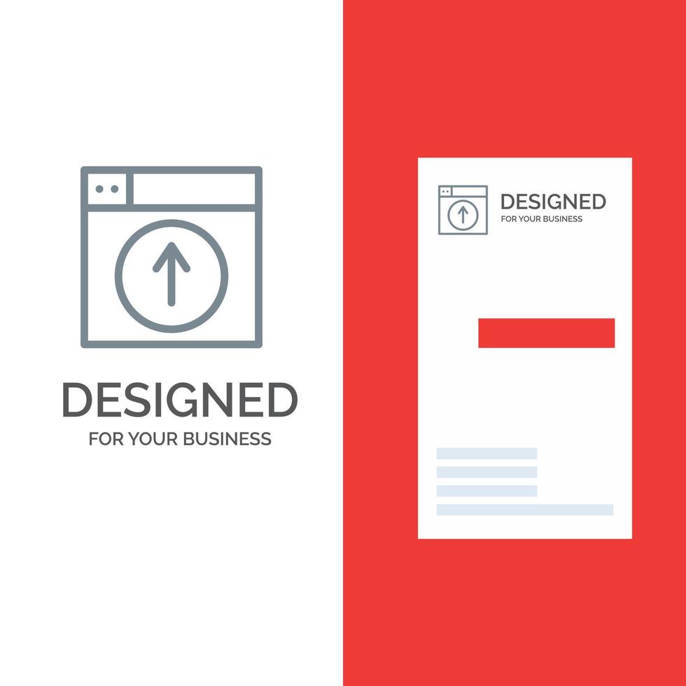 Upload Up Web Design application Grey Logo Design and Business Card Template vector