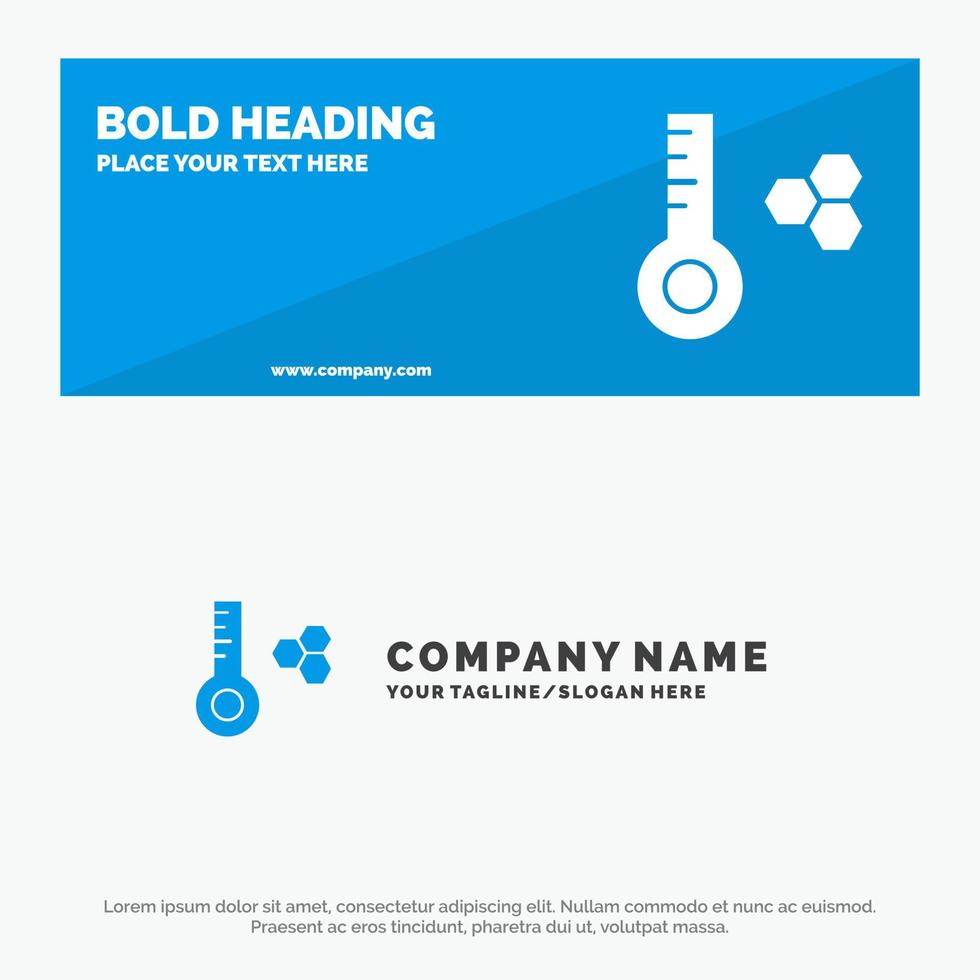 Temperature Temperature Meter Thermometer SOlid Icon Website Banner and Business Logo Template vector
