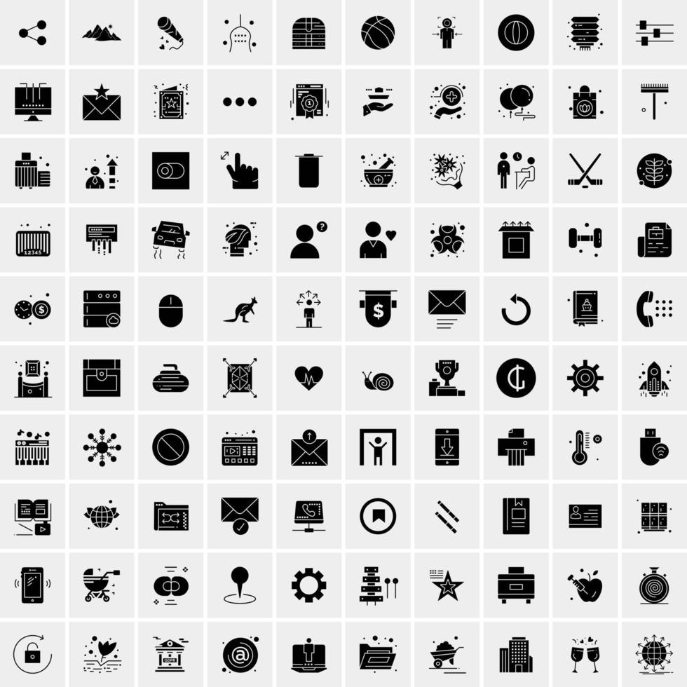 Set of 100 Universal Icons vector