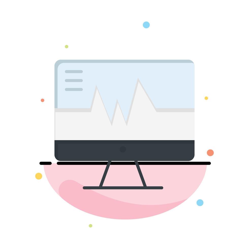 Medical Hospital Heart Heartbeat Abstract Flat Color Icon Template vector
