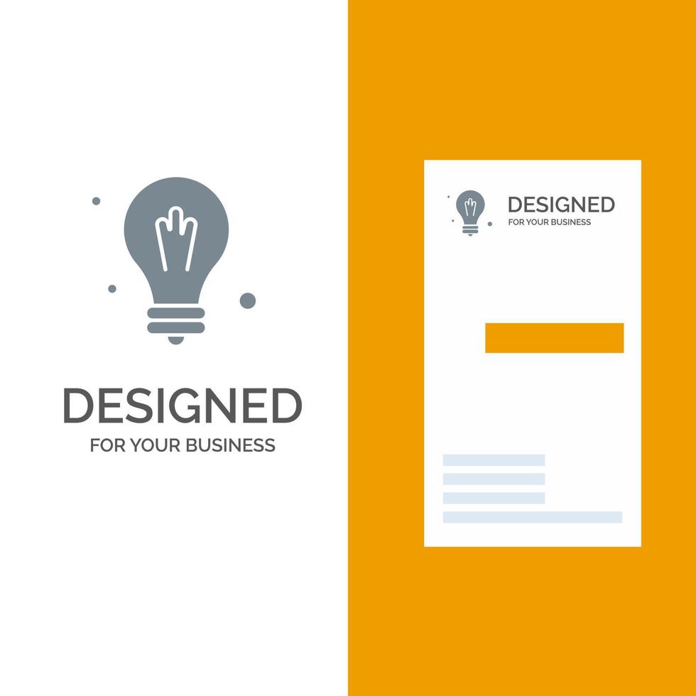 Bulb Idea Science Grey Logo Design and Business Card Template vector