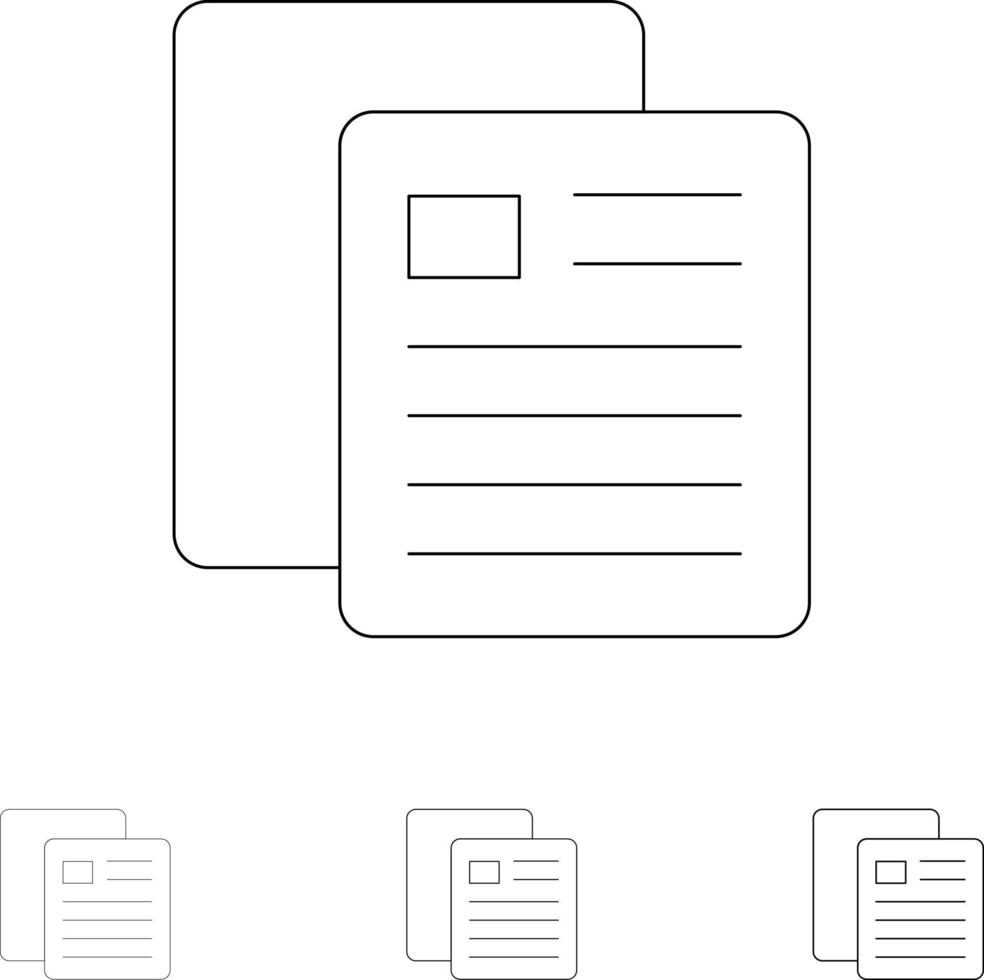 Education School Test School Bold and thin black line icon set vector
