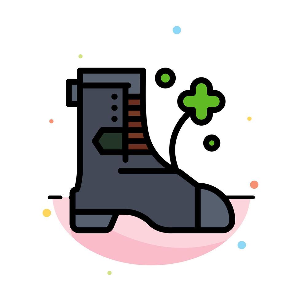 plantilla de icono de color plano abstracto de bota de zapatos irlanda vector